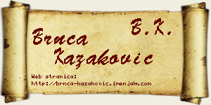 Brnča Kazaković vizit kartica